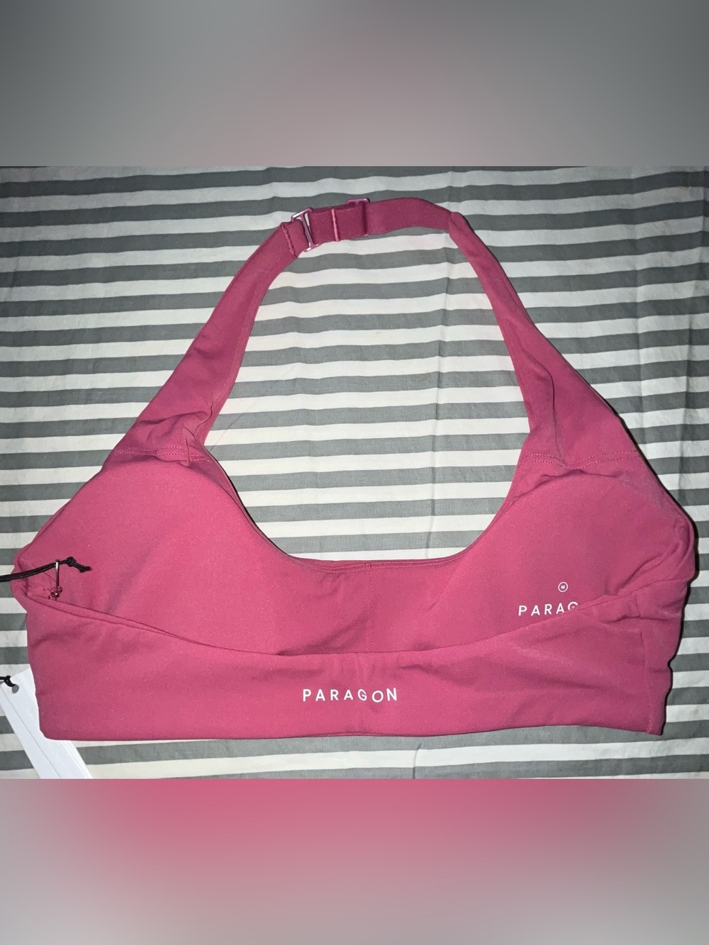 Paragon Recstretch Unbound Halter Bra + SculptSeam Plus Legging in Raspberry M - Picture 3 of 6